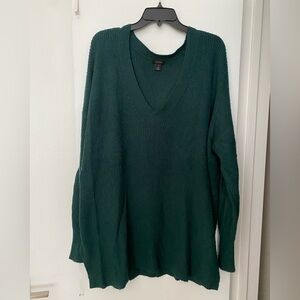Halogen Deep Green V-Neck Sweater